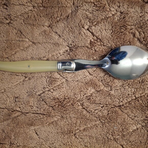 6 Jean Dubost LAGUIOLE IVORY France 8 3/8" Soup Spoons - Picture 11 of 15